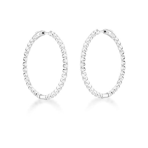 ARGOLA COM ZIRCÔNIAS BRANCAS BANHADA A RÓDIO