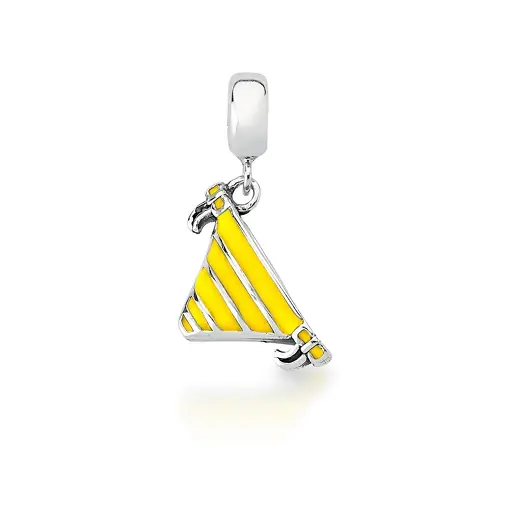 PINGENTE BERLOQUE KIDS DE CHAPÉU AMARELO PRATA ENVELHECIDA