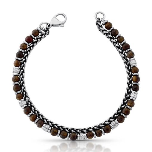 PULSEIRA COM DUAS VOLTAS COM PEDRAS INTERCALADAS