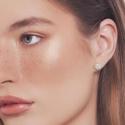 BRINCO PEDRA MOISSANITE 5MM PRATA RODINADA