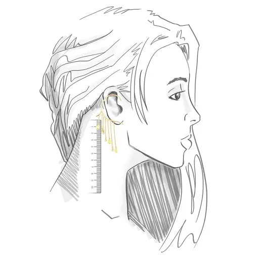 BRINCO EAR CUFF COM ZIRCÔNIAS EM GOTA PRASIOLITA BANHADO A OURO
