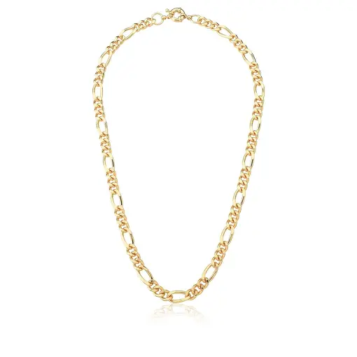 COLAR EM MALHA GROUMET 3X1 LISA BANHADA A OURO