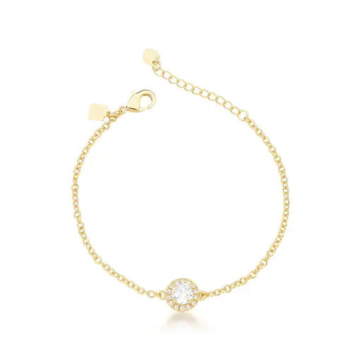 PULSEIRA COM PINGENTE REDONDO BANHADO A OURO