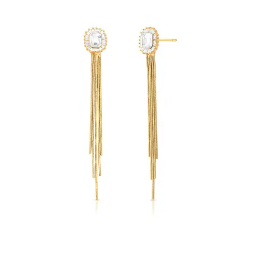 BRINCO PÊNDULO COM CRISTAL RETANGULAR