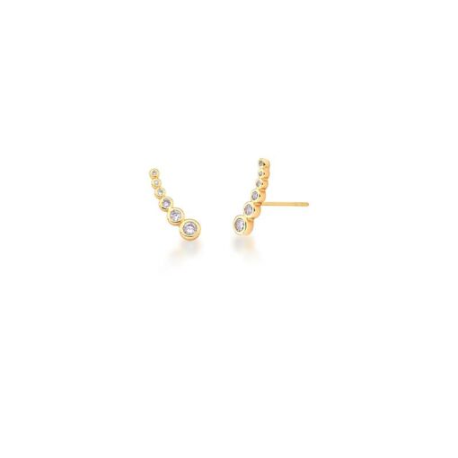 BRINCO EAR CUFF COM ZIRCÔNIAS LILÁS BANHADO A OURO