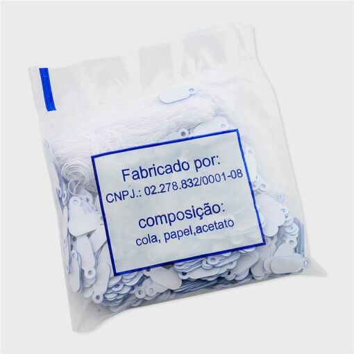 ETIQUETA PAPEL BRANCO COM LINHA SOLTA 1000 UNIDADES