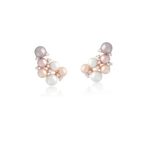 BRINCO EAR CUFF COM PÉROLAS SHELL E ZIRCÔNIAS