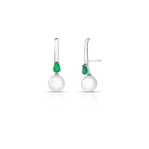BRINCO EAR HOOK COM CRISTAL DE GOTA ZIRCÔNIA E PÉROLA SHELL