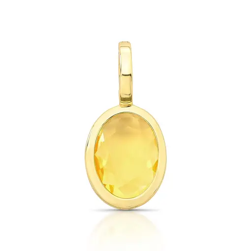 PINGENTE COM CRISTAL OVAL E FECHO