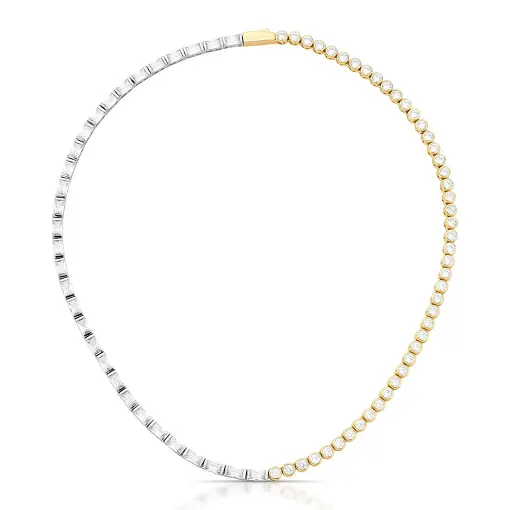 COLAR COM CRISTAIS REDONDO E RETANGULARES