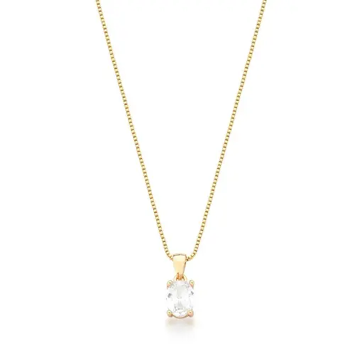 CONJUNTO BRINCO E COLAR COM CRISTAIS OVAIS