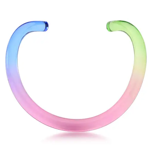 GARGANTILHA CURVA EM ACRÍLICO DEGRADE COLORIDO