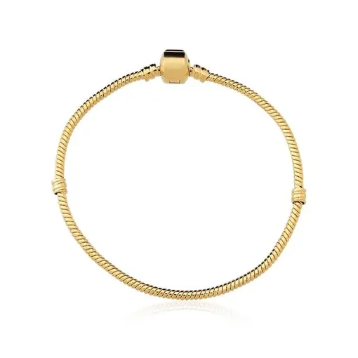 PULSEIRA LINHA CONQUISTAS TRAVA 14CM FOLHEADA A OURO