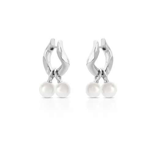 ARGOLA DOIS EM UM CURVA COM PÉROLAS SHELL