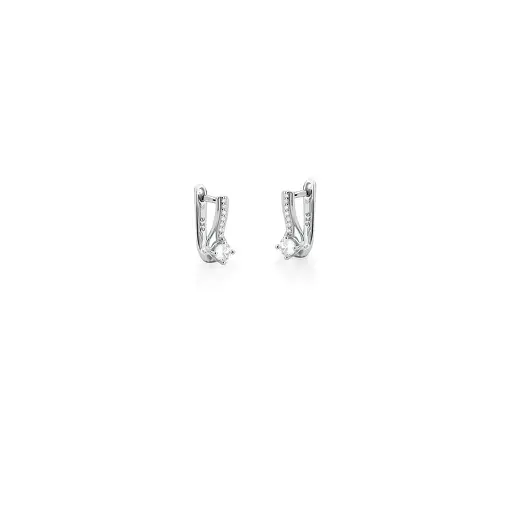 ARGOLA COM ZIRCÔNIAS BRANCAS PRATA RODINADA