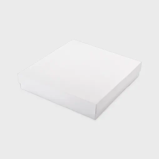 EMBALAGEM DE PAPEL QUADRADA NA COR BRANCA COM 8 UNIDADES