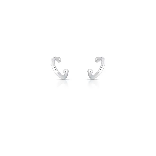 PIERCING DE ORELHA LISO PRATA RODINADA