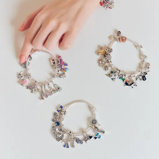 BERLOQUE DE BUSSOLA COM ZIRCÔNIA EM PRATA ENVELHECIDA