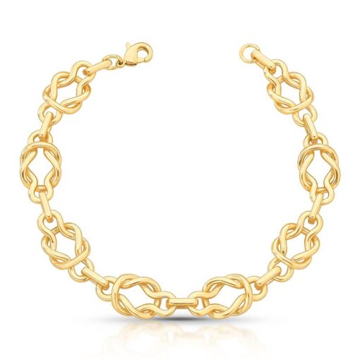PULSEIRA COM ELOS INTERCALADOS E TRANÇADOS