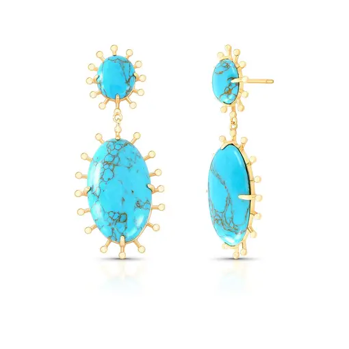 BRINCO PÊNDULO COM PEDRAS RECONSTITUÍDAS OVAIS E ESFERAS LISAS