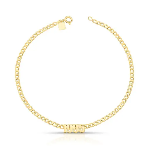 TORNOZELEIRA PERSONALIZADA COM ANO DE NASCIMENTO