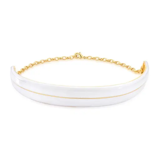 GARGANTILHA EM ARO ESMALTADO BANHADA A OURO