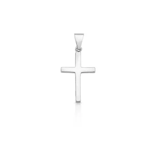 PINGENTE DE CRUZ LISO PRATA RODINADA