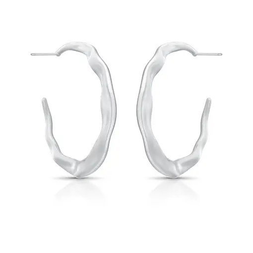 MEIA ARGOLA CURVA E TEXTURIZADA ACETINADA