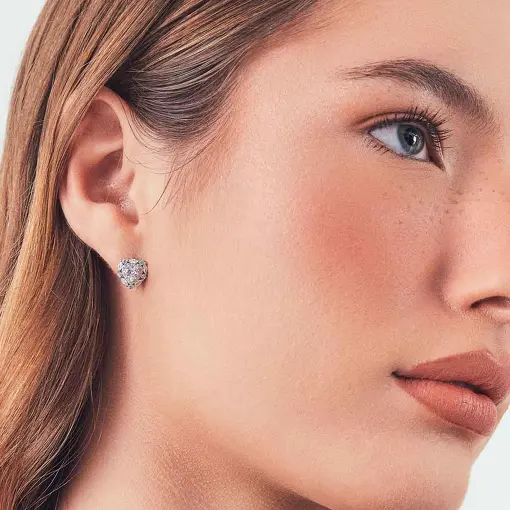 BRINCO DE CORAÇÃO COM CRISTAL E ZIRCÔNIAS