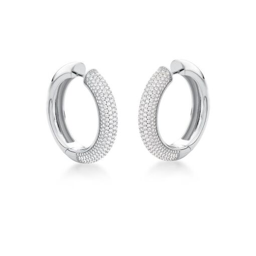 ARGOLA NOVE FILEIRAS COM ZIRCÔNIAS BRANCAS