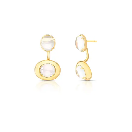 BRINCO EAR JACKET COM CRISTAIS OVAIS