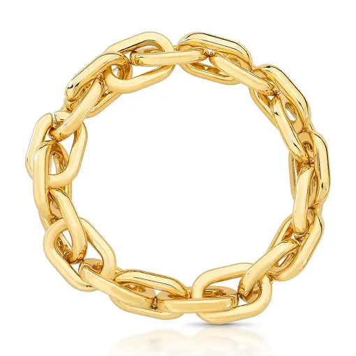 PULSEIRA REGULÁVEL COM ELOS OVAIS LISOS INTERCALADOS