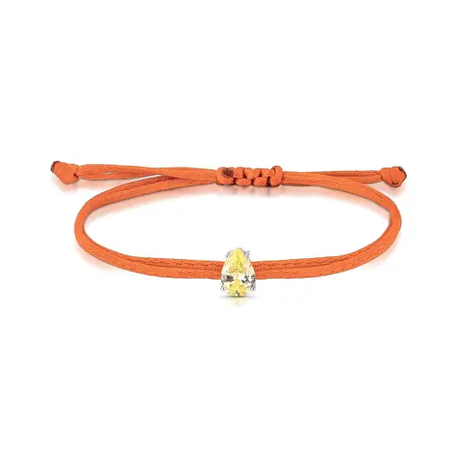 PULSEIRA REGULÁVEL DE FIO ENCERADO COM CRISTAL PRATA RODINADA
