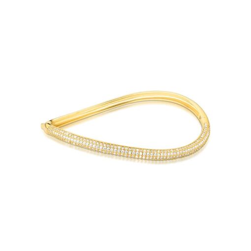 BRACELETE CURVO CRAVEJADO COM ZIRCÔNIAS