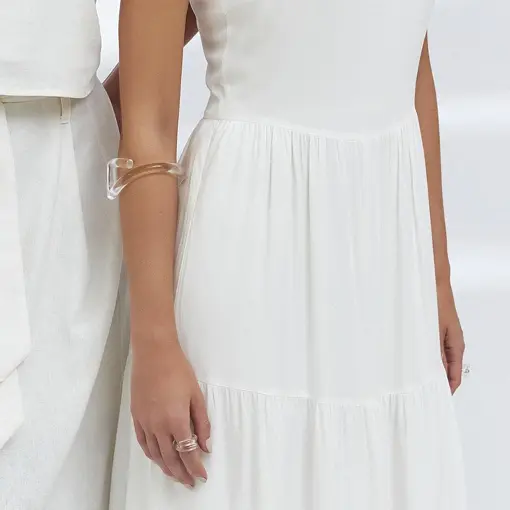 BRACELETE DUAS VOLTAS EM ACRÍLICO INCOLOR