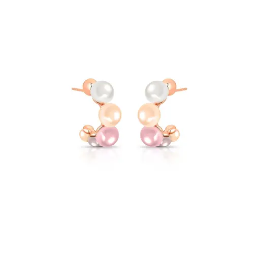 MEIA ARGOLA COM PÉROLAS SHELL INTERCALADAS
