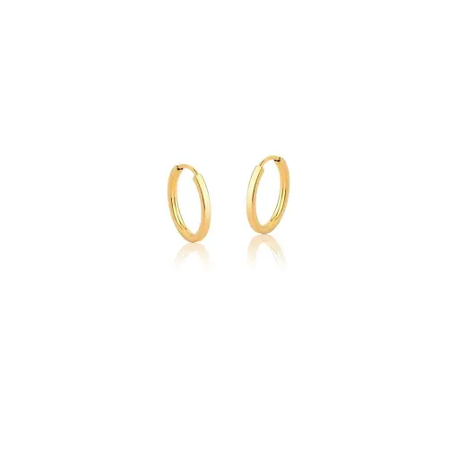ARGOLA COM ARO QUADRADO LISO BANHADA A OURO