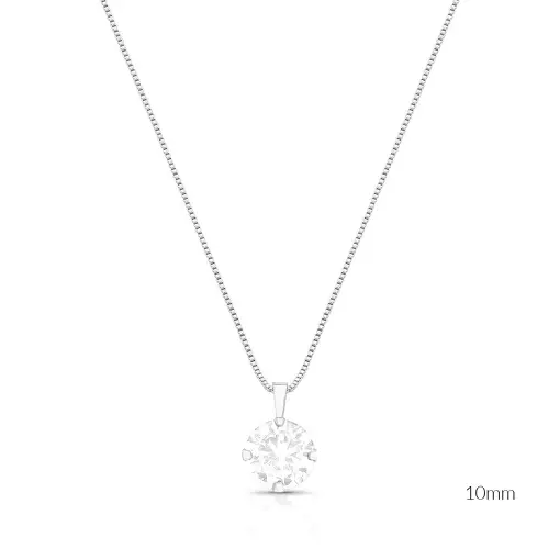 COLAR COM PINGENTE PONTO DE LUZ EM PRATA LISA