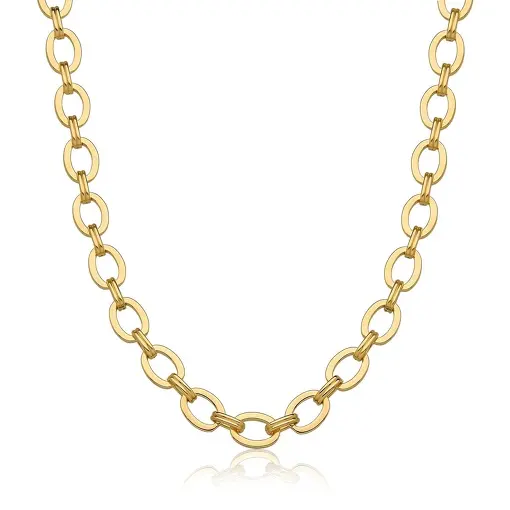 COLAR COM ELOS OVAIS INTERCALADOS E FECHO BOIA