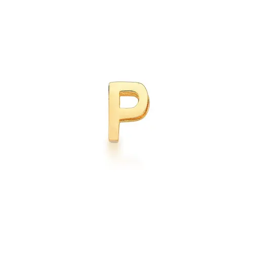 PINGENTE LETRA "P" LISO BANHADO A OURO