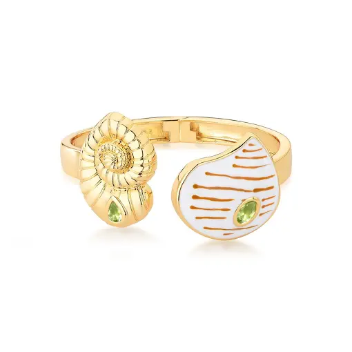 BRACELETE DE CONCHA E GOTA ESMALTADO COM CRISTAL