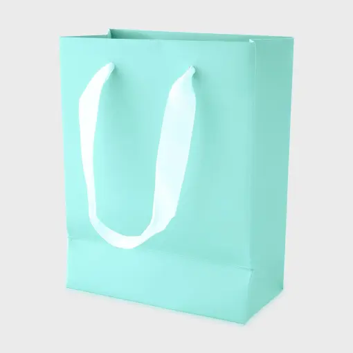 SACOLA COM VERNIZ AZUL TURQUESA COM 10 UNIDADES