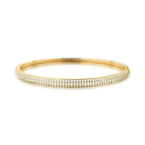 BRACELETE COM TRÊS FILEIRAS DE ZIRCÔNIAS BRANCAS