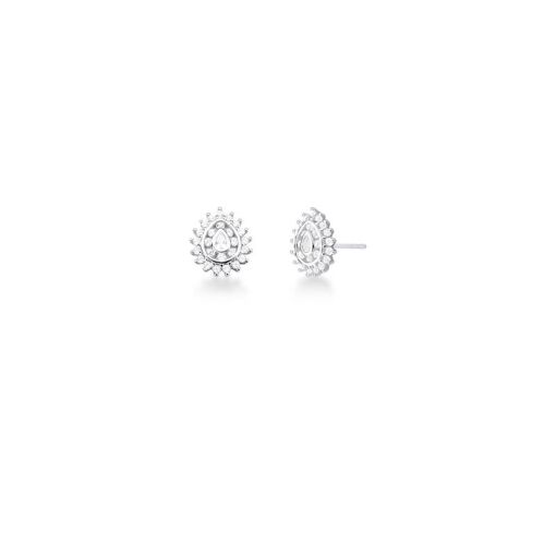 BRINCO DE GOTA CRISTAL E ZIRCÔNIAS PRATA LISA