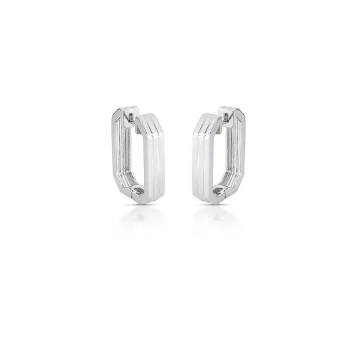 ARGOLA LISA RETANGULAR TRABALHADA