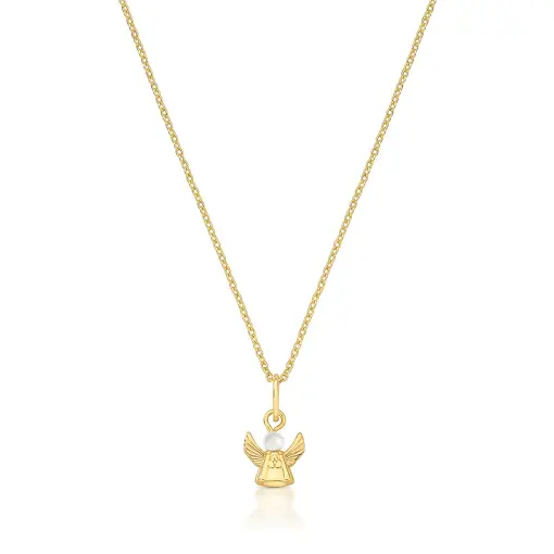 COLAR COM PINGENTE DE ANJO E PÉROLA SHELL