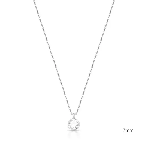 CORRENTE COM PINGENTE PONTO DE LUZ EM PRATA LISA