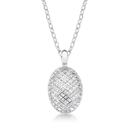 COLAR COM PINGENTE OVAL TEXTURIZADO VAZADO