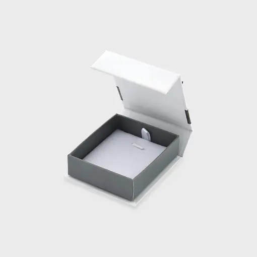 EMBALAGEM DE PAPEL CINZA E BRANCO PARA CONJUNTO