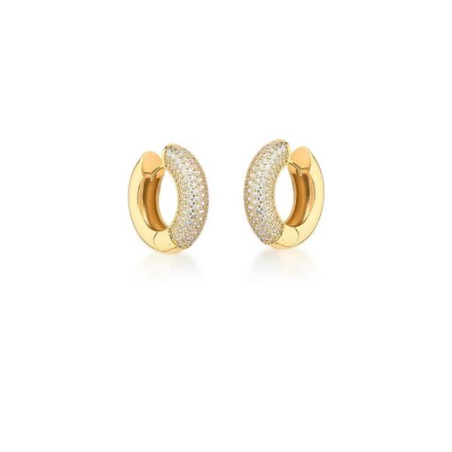 ARGOLA NOVE FILEIRAS COM ZIRCÔNIAS BRANCAS
